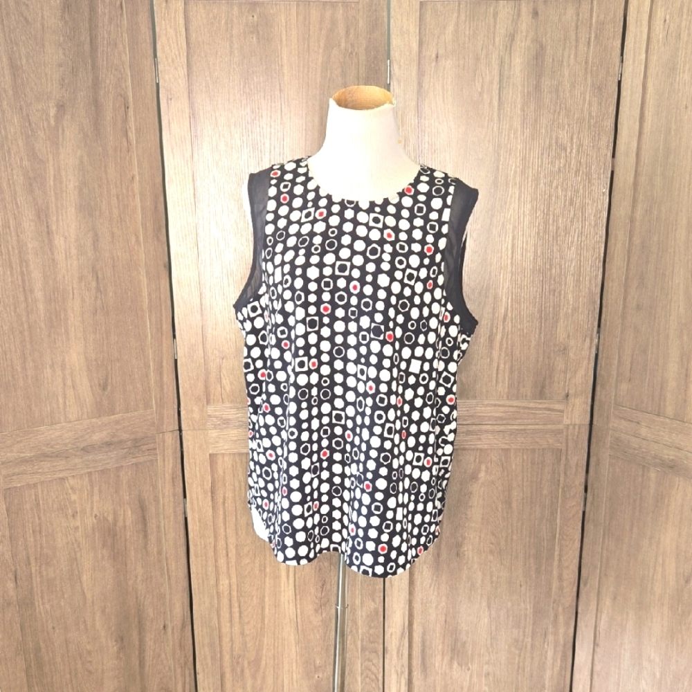Chaus Sleeveless Geometric Print Blouse – Large